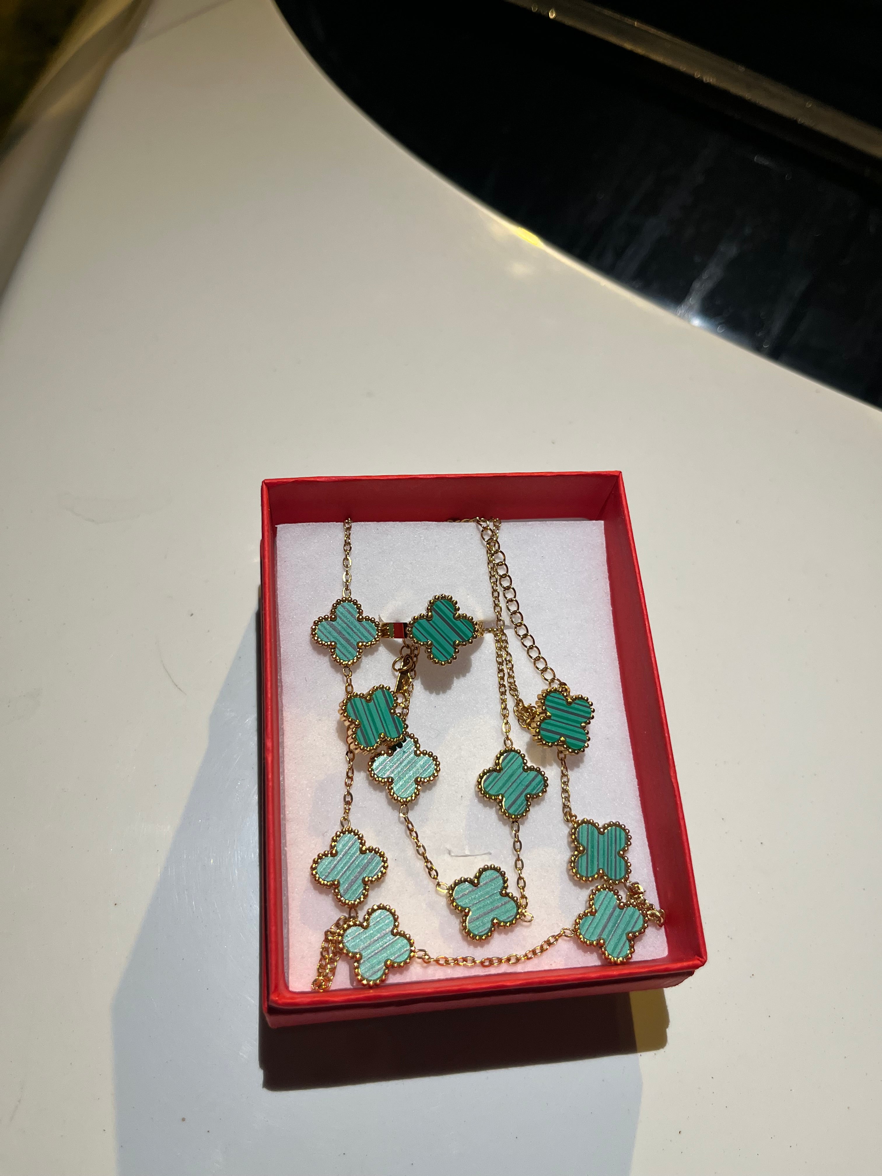 Pack Van Cleef Trèfle Vert Eau & Or - Élégance Intemporelle