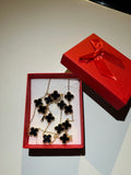 Parure Complète Trèfles Noirs & Or - Style Van Cleef
